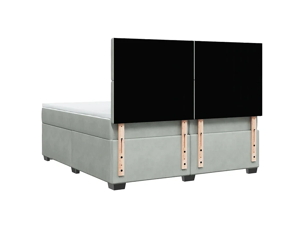 Boxspringbett mit Matratze Hellgrau 200x200 cm Samt