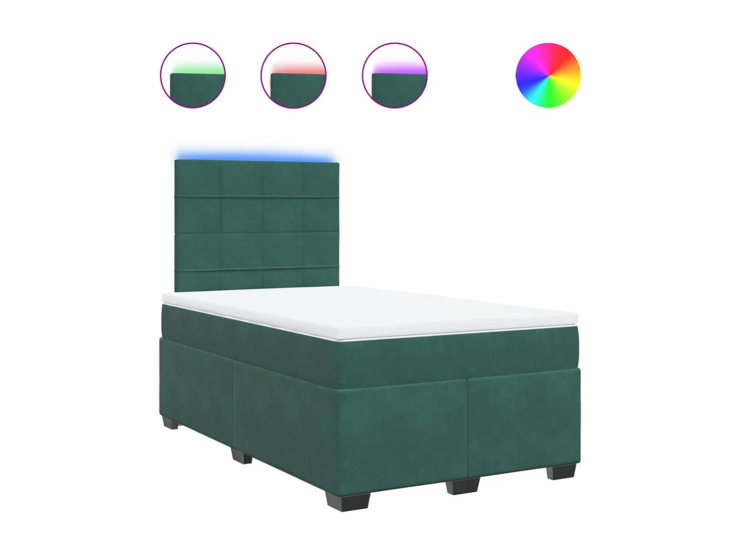 Boxspring met matras fluweel donkergroen 120x200 cm