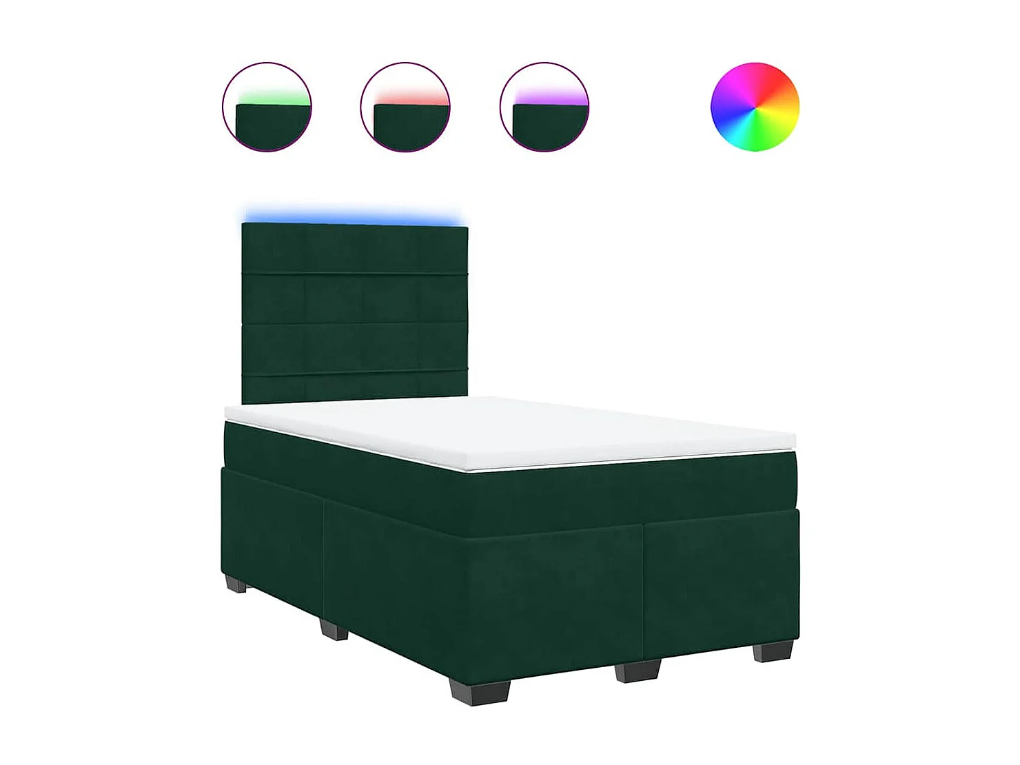 Boxspringbett mit Matratze Dunkelgrün 120x200 cm Samt