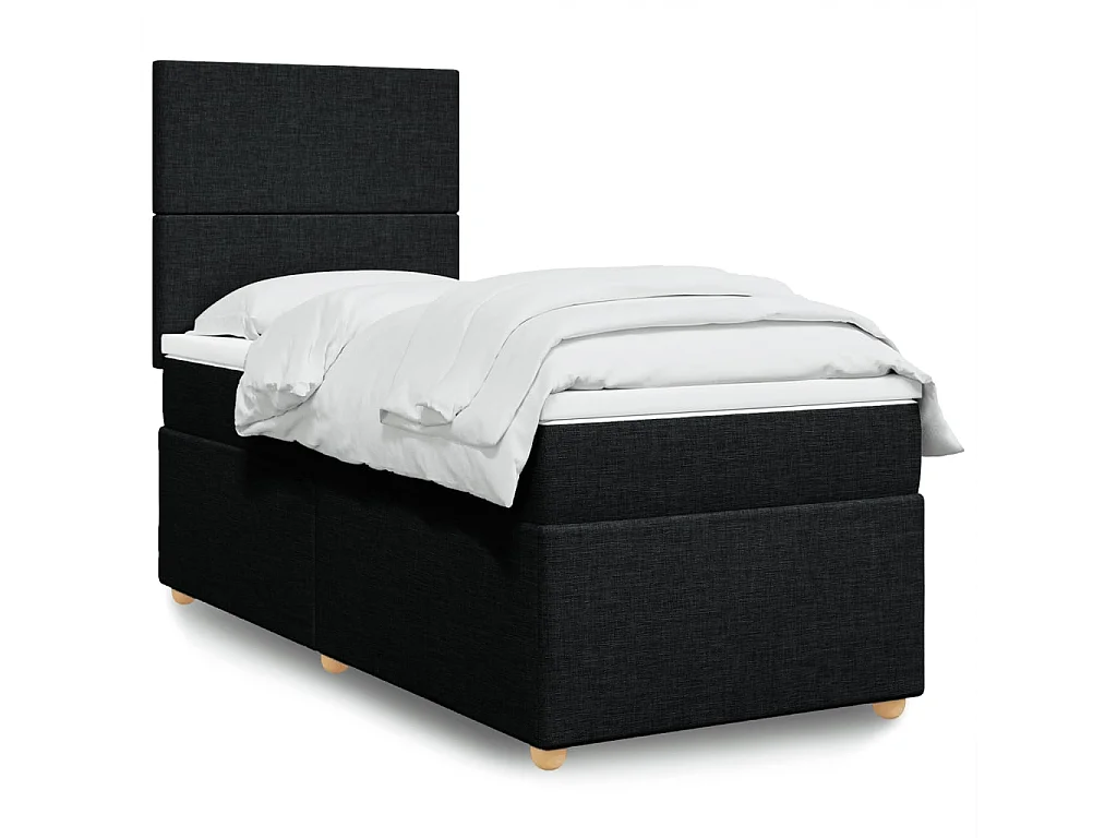 Boxspringbett mit Matratze Schwarz 90x190 cm Stoff