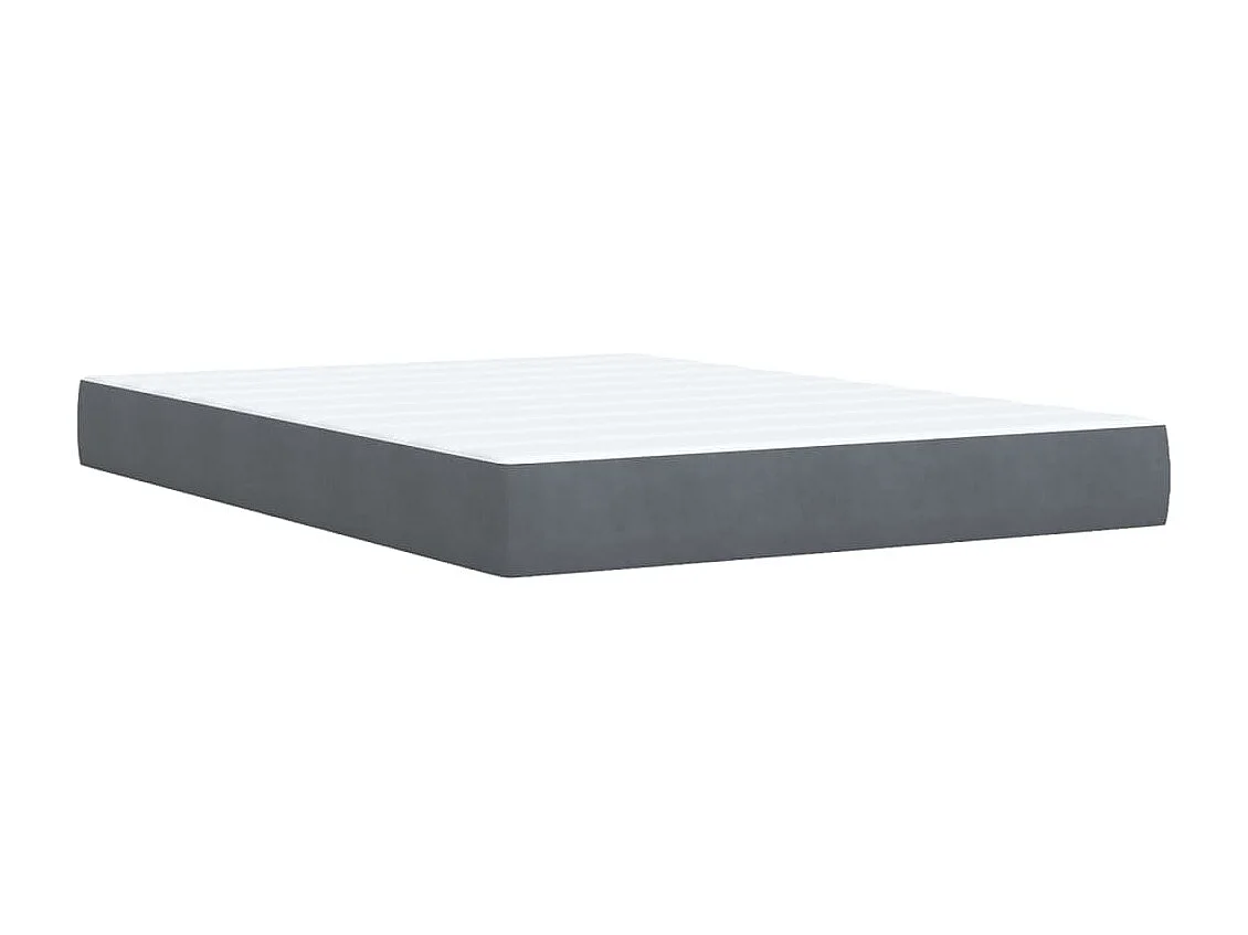 Boxspring met matras fluweel donkergrijs 140x200 cm