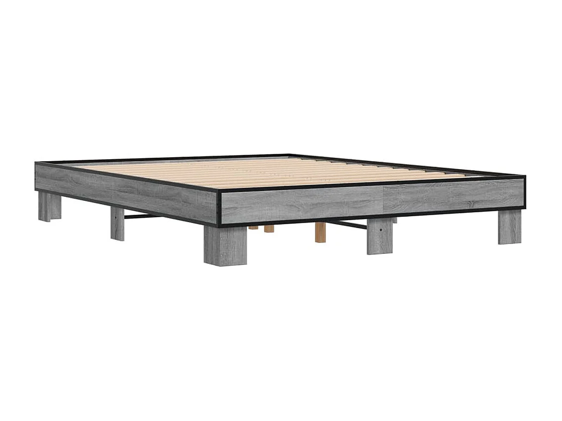 Cadre de lit sans matelas sonoma gris 150x200 cm