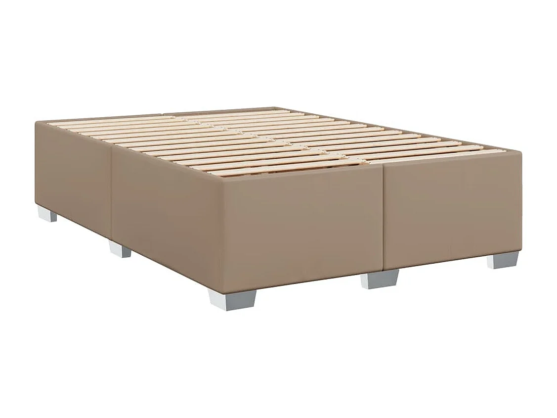 Boxspring met matras kunstleer cappuccinokleurig 160x200 cm