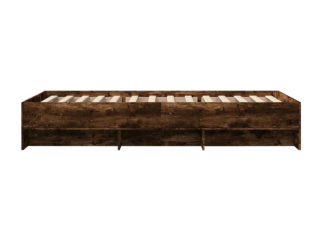 Cadre de lit sans matelas chêne fumé 75x190cm bois d'ingénierie