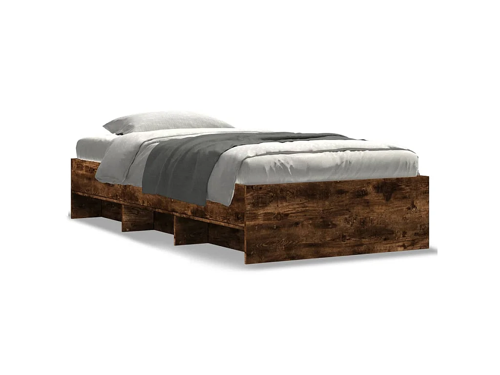 Bedframe zonder matras hout gerookt eikenkleurig 75x190 cm