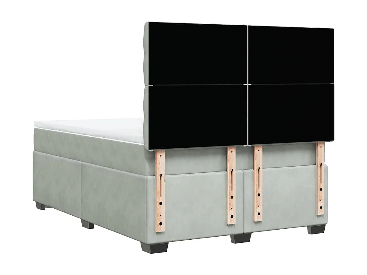 Boxspringbett mit Matratze Hellgrau 140x190 cm Samt