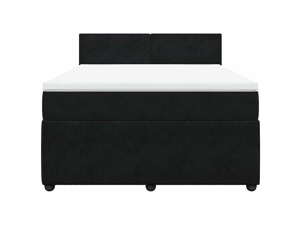 Boxspring met matras fluweel zwart 160x200 cm