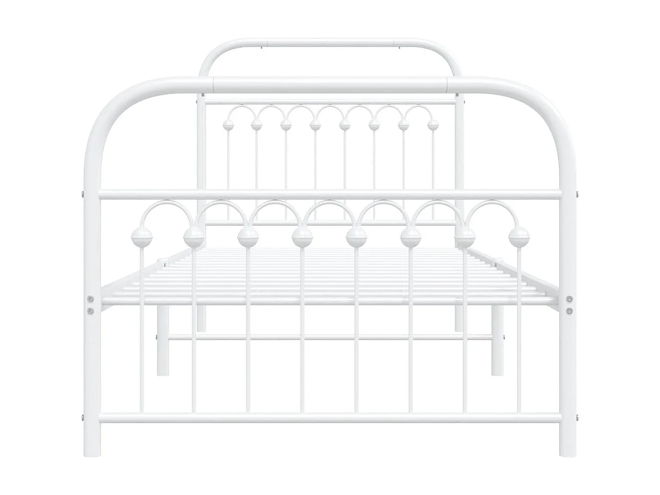 Estrutura de cama com cabeceira e pés 90x190 cm metal branco