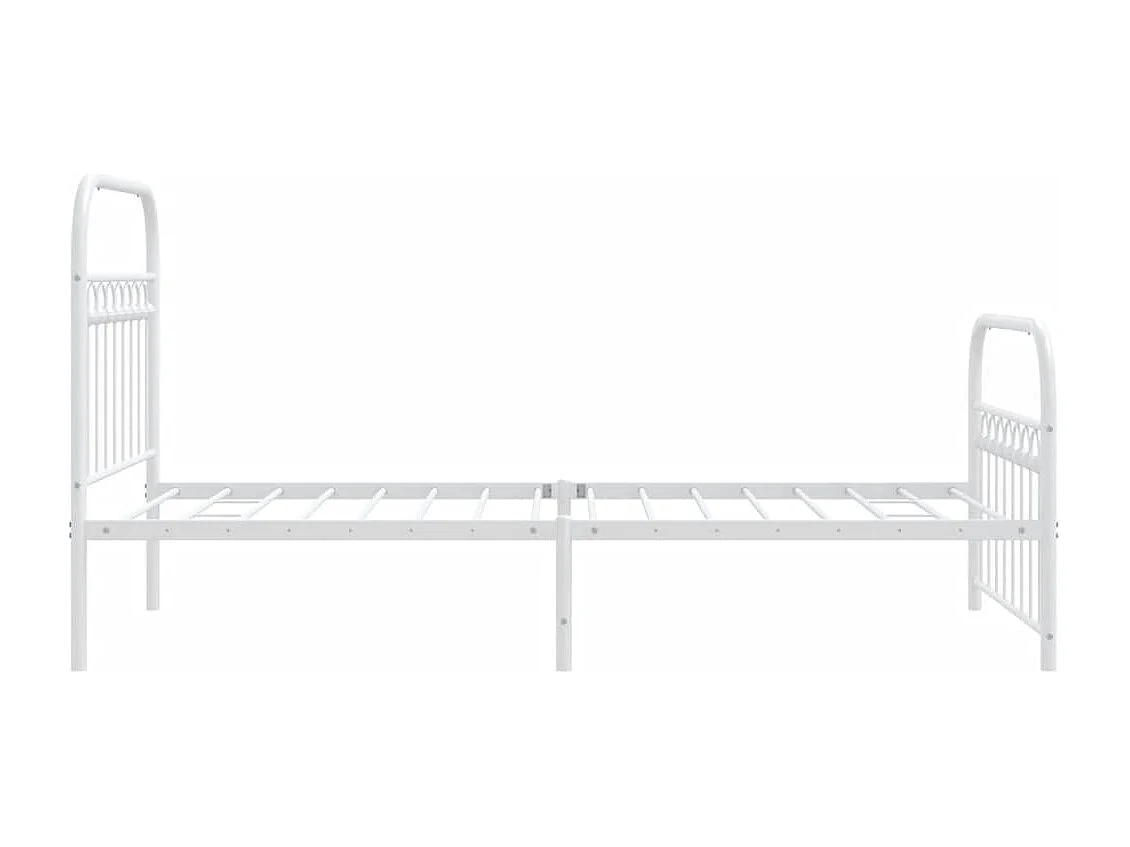 Estrutura de cama com cabeceira e pés 90x190 cm metal branco