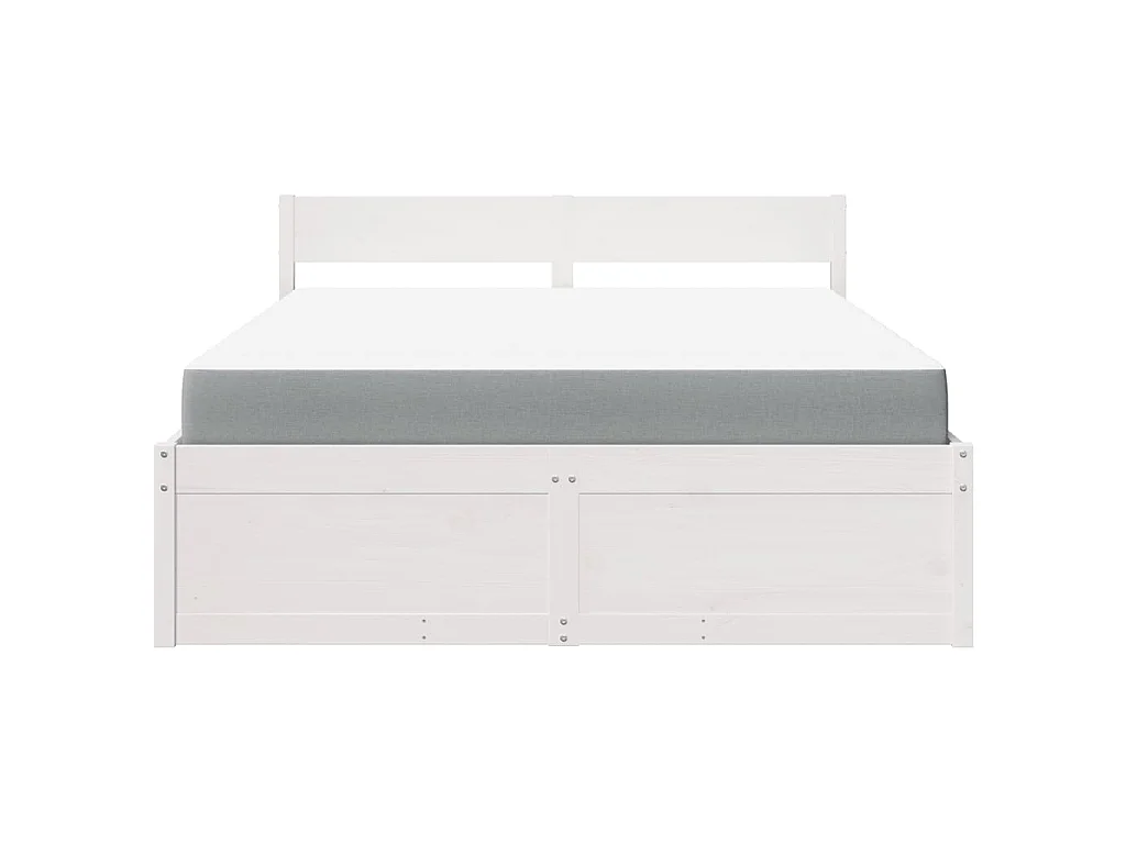 Bed met lades en matras massief grenenhout wit 160x200 cm