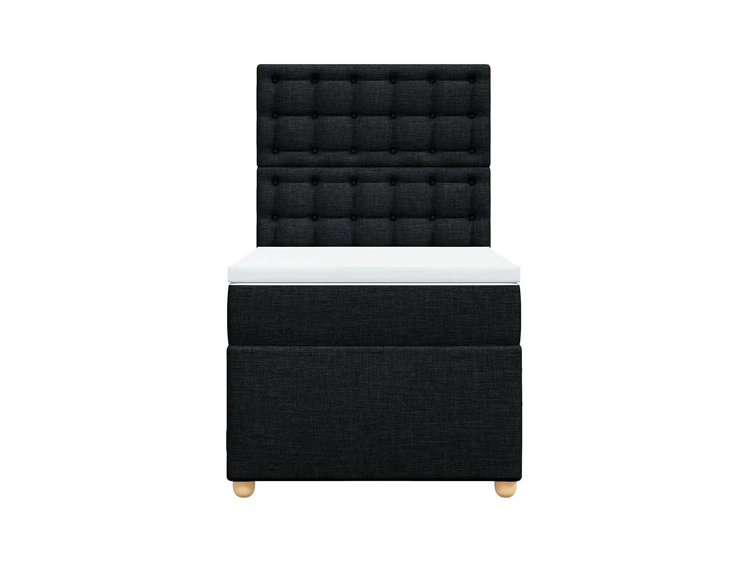 Giroletto a Molle con Materasso Nero 90x200 cm in Tessuto