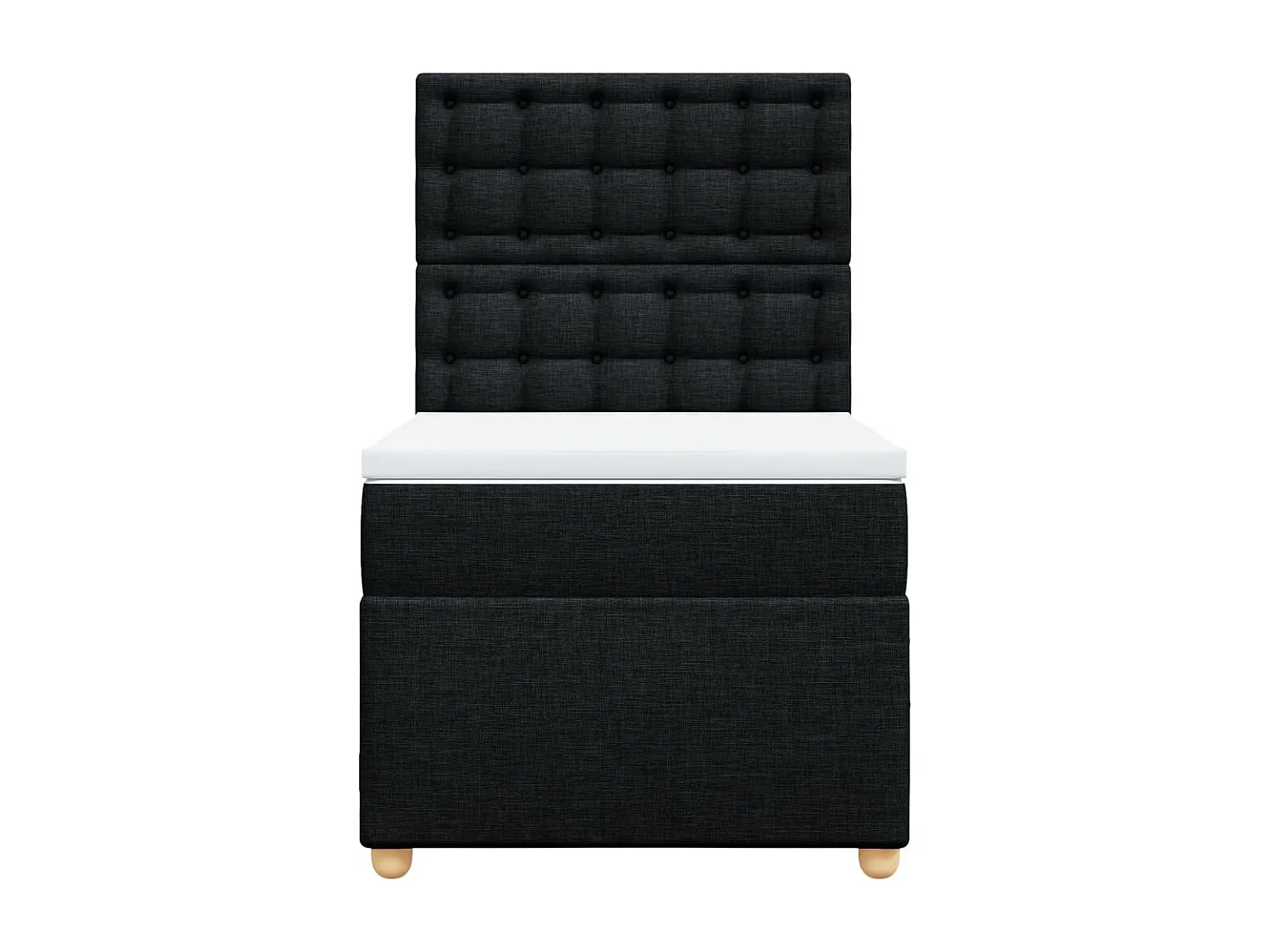 Giroletto a Molle con Materasso Nero 90x200 cm in Tessuto