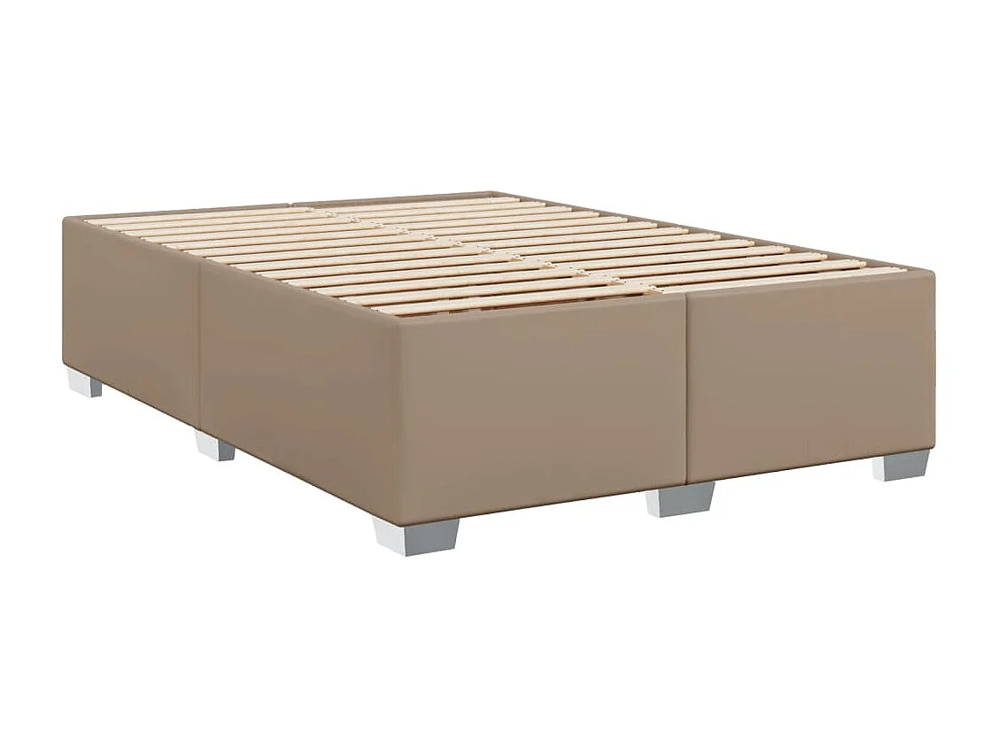 Boxspring met matras kunstleer cappuccinokleurig 160x200 cm