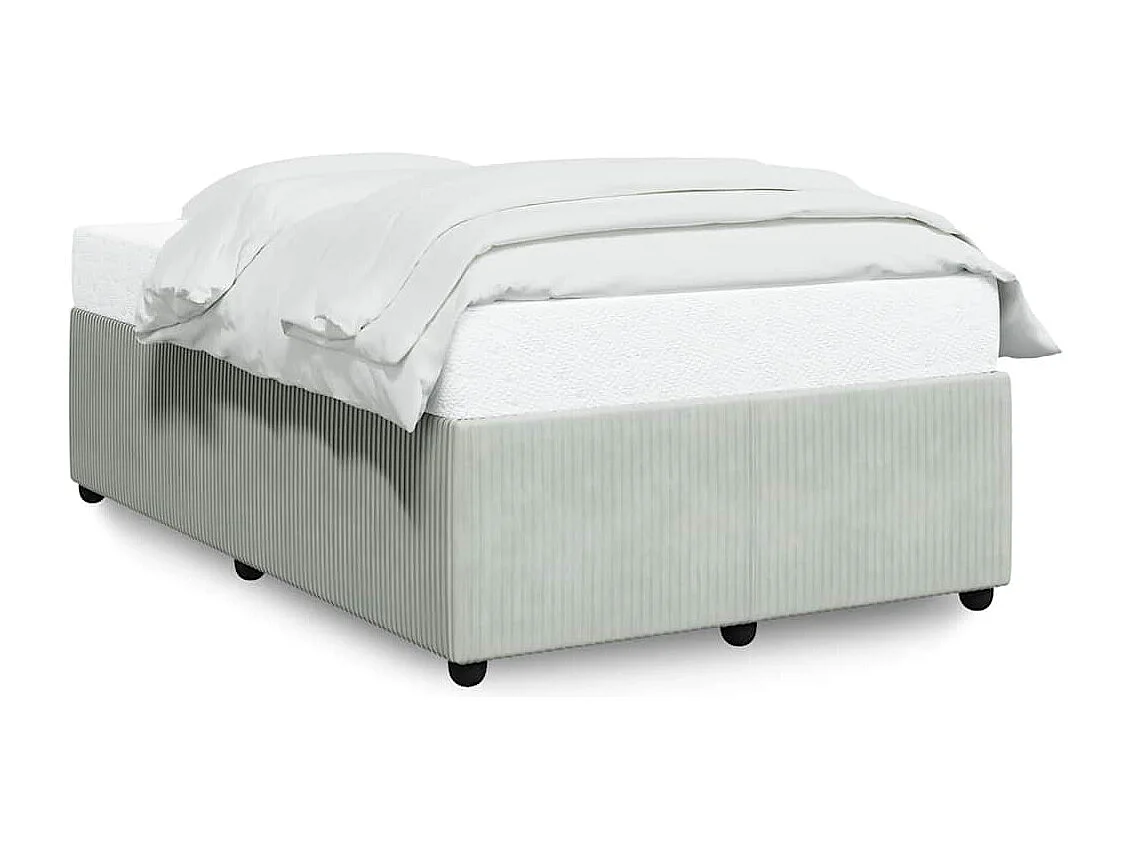 Cadre de lit sans matelas gris clair 120x200 cm velours