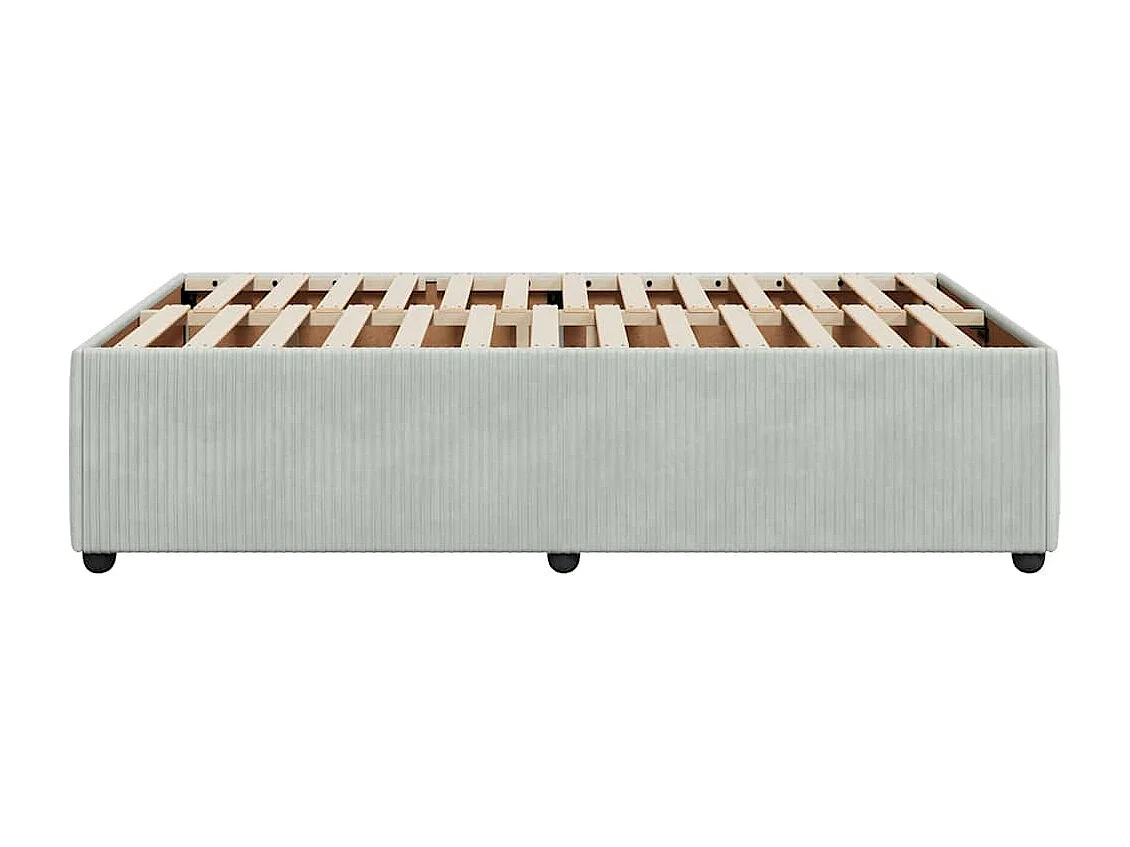 Cadre de lit sans matelas gris clair 120x200 cm velours