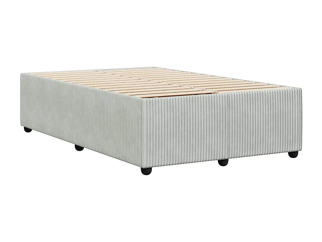 Cadre de lit sans matelas gris clair 120x200 cm velours