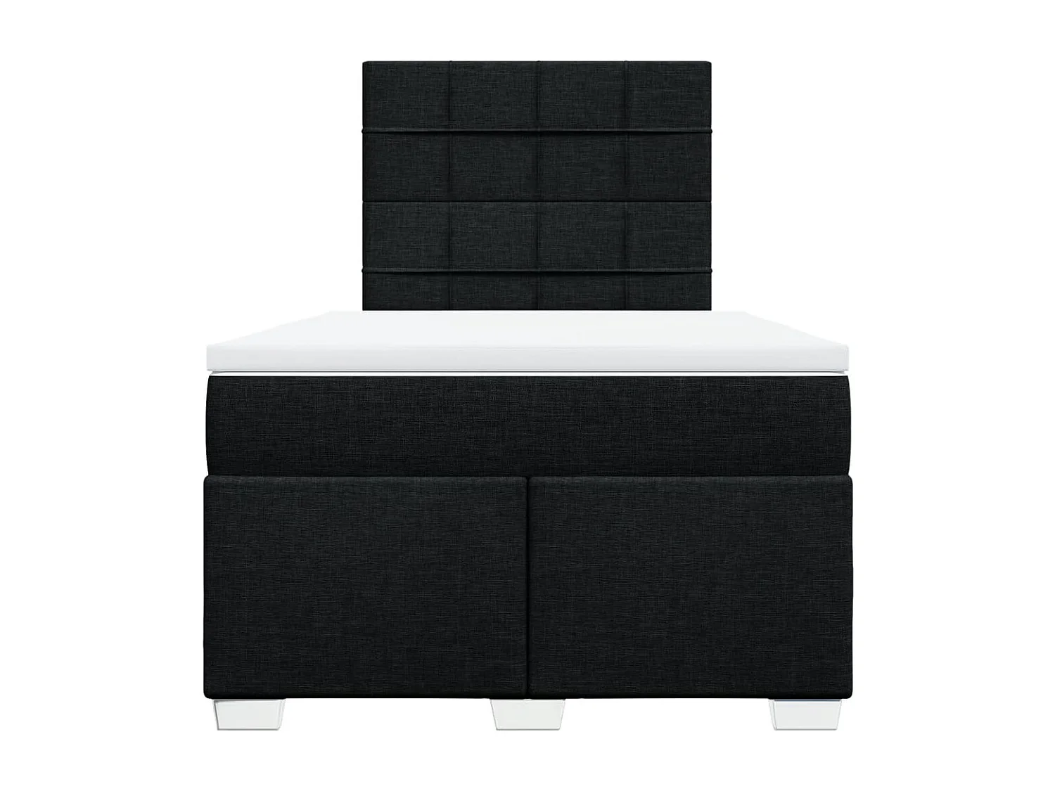 Cama box spring con colchón tela negro 120x200 cm