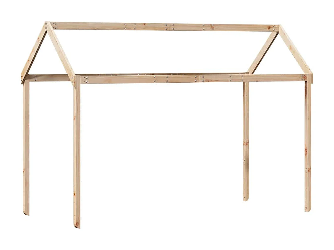 Hochbett mit Dach 75x190 cm Massivholz Kiefer