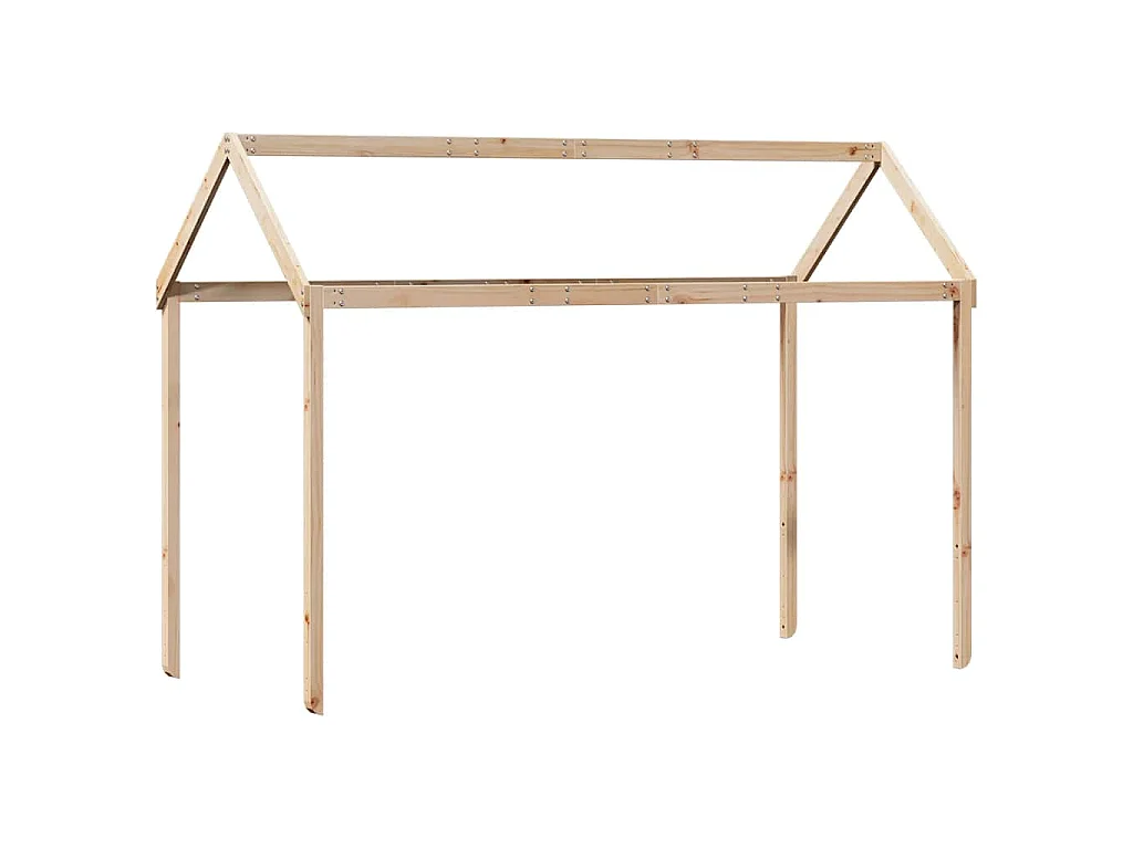 Hoogslaper met dak massief grenenhout wasbruin 75x190 cm