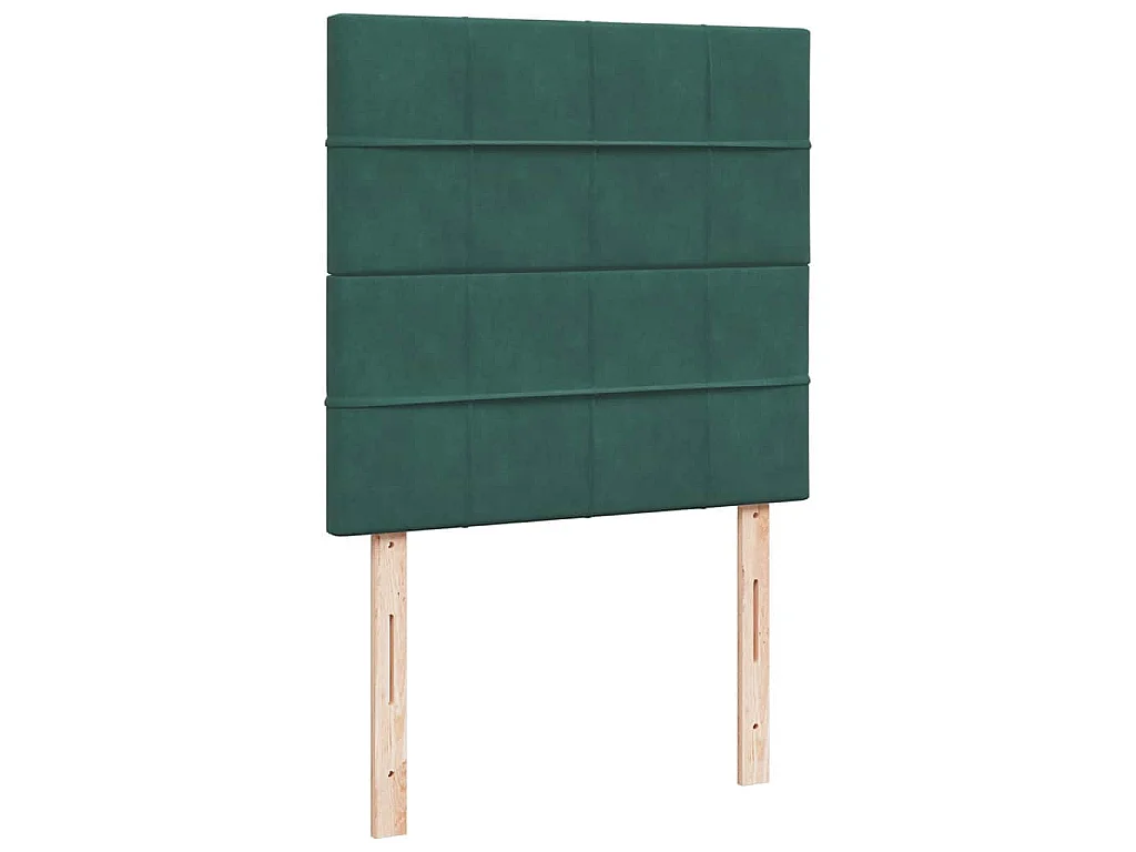 Cama box spring con colchón terciopelo verde oscuro 80x200 cm