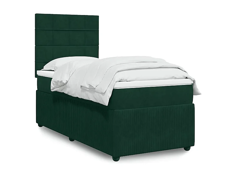 Sommier à lattes de lit et matelas Vert foncé 80x200 cm Velours