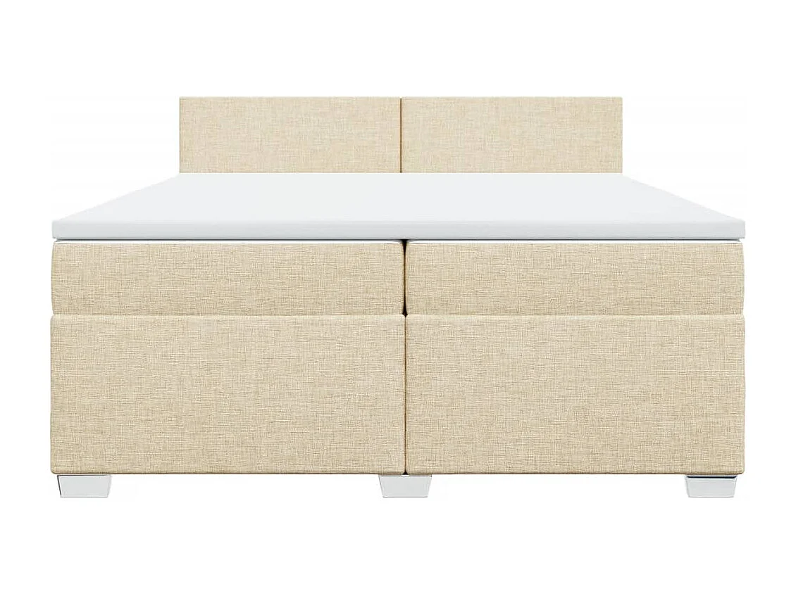 Giroletto a Molle con Materasso Crema 200x200 cm in Tessuto