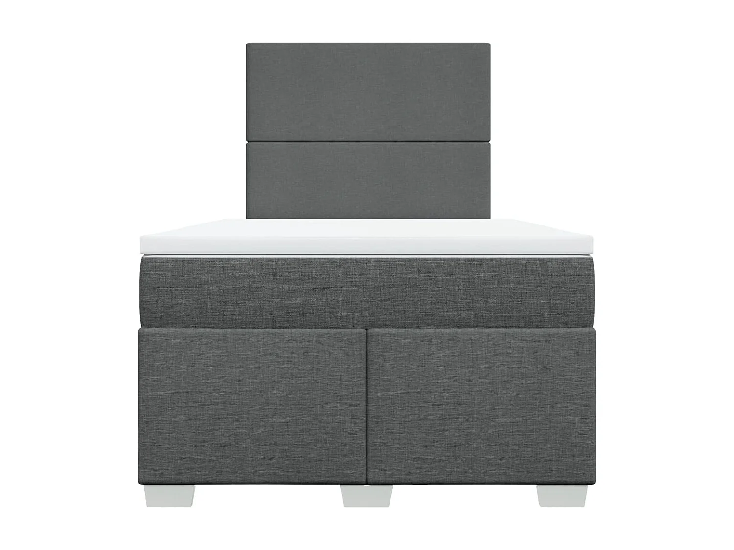 Sommier à lattes de lit avec matelas gris foncé 120x190cm tissu