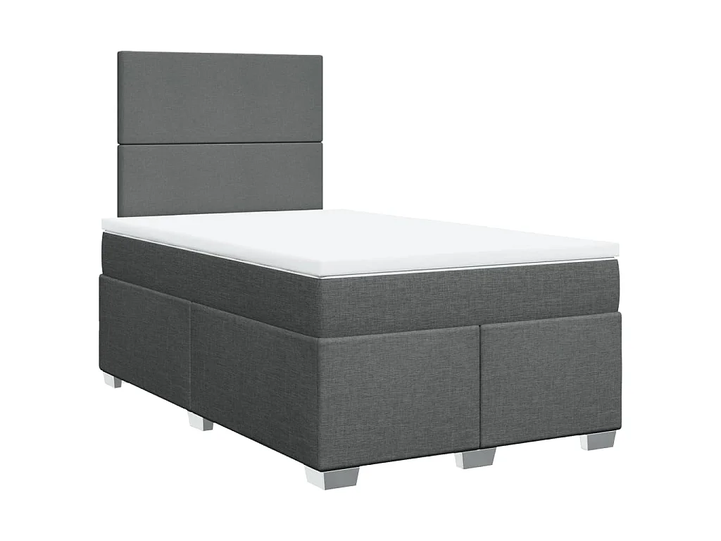Boxspringbett mit Matratze Dunkelgrau 120x190 cm Stoff