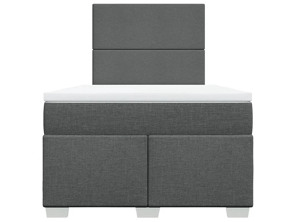 Boxspringbett mit Matratze Dunkelgrau 120x190 cm Stoff