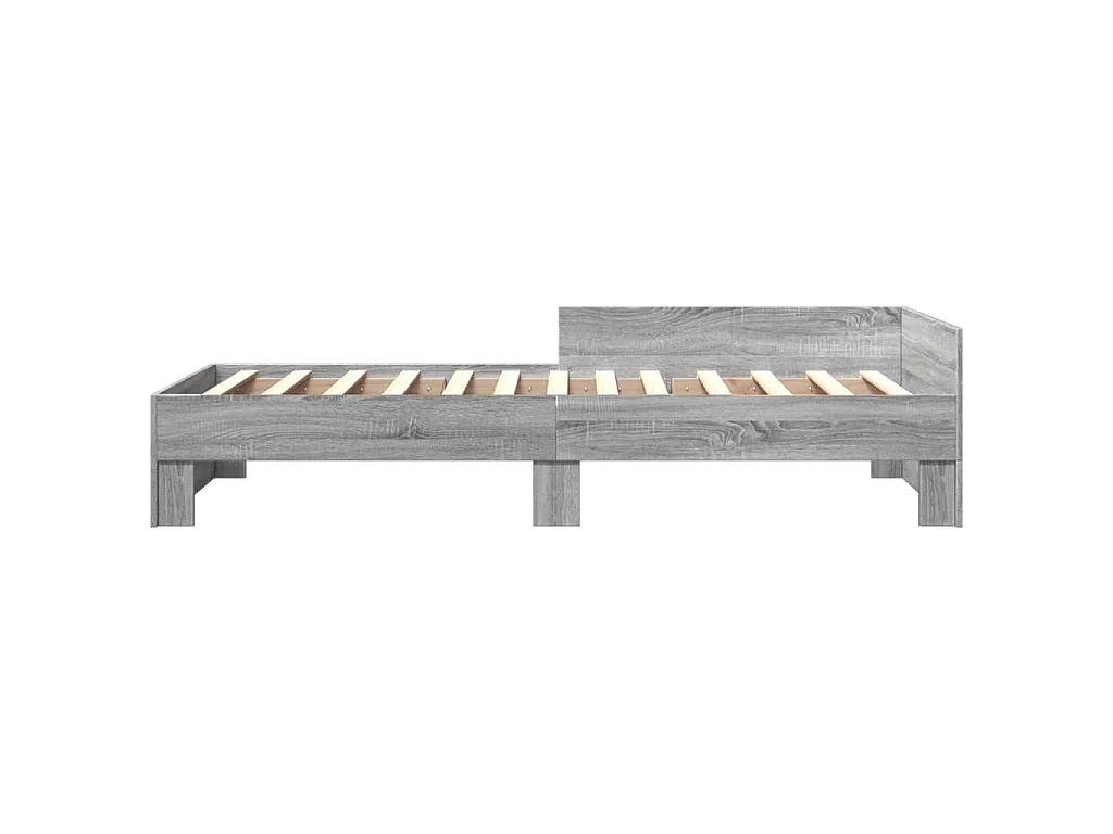 Cadre de lit sans matelas sonoma gris 75x190 cm