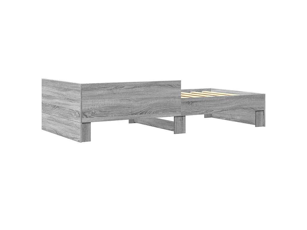 Cadre de lit sans matelas sonoma gris 75x190 cm