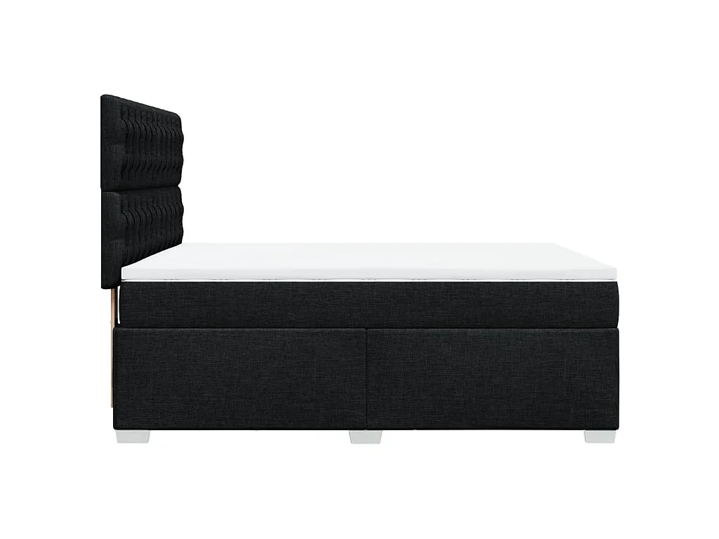 Giroletto a Molle con Materasso Nero 160x200 cm in Tessuto