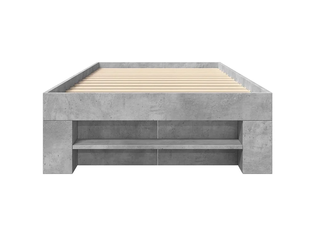 Bedframe bewerkt hout betongrijs 90x190 cm