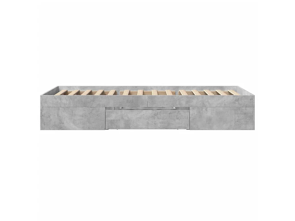 Bedframe bewerkt hout betongrijs 90x190 cm