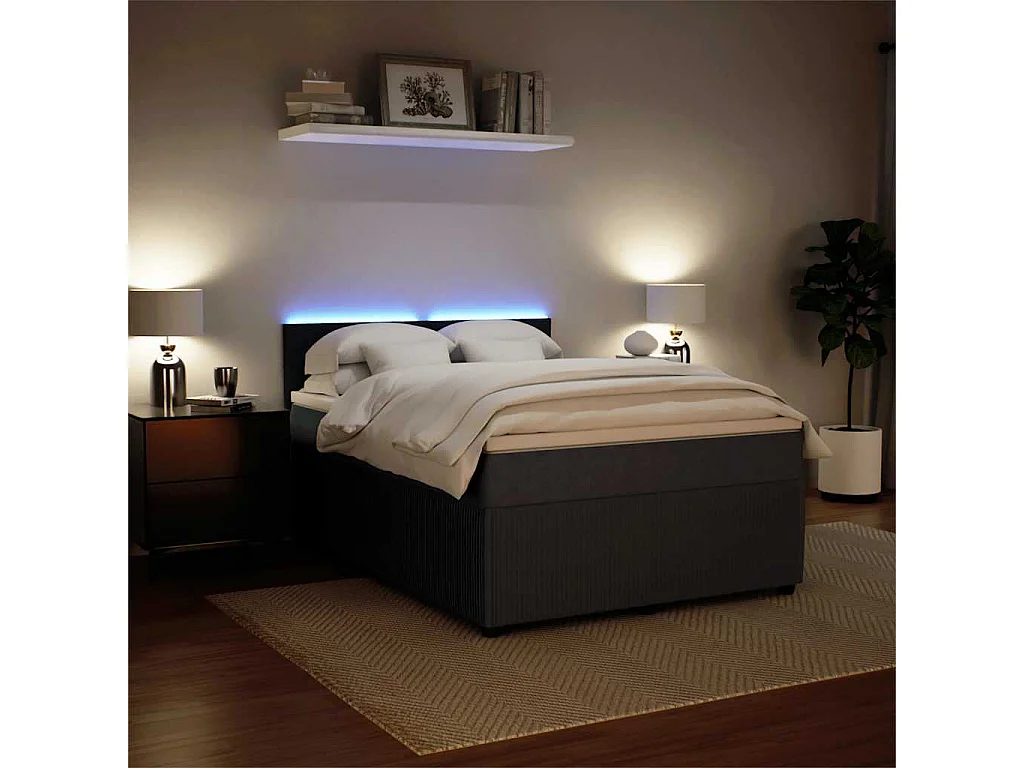 Boxspring met matras fluweel donkergrijs 160x200 cm