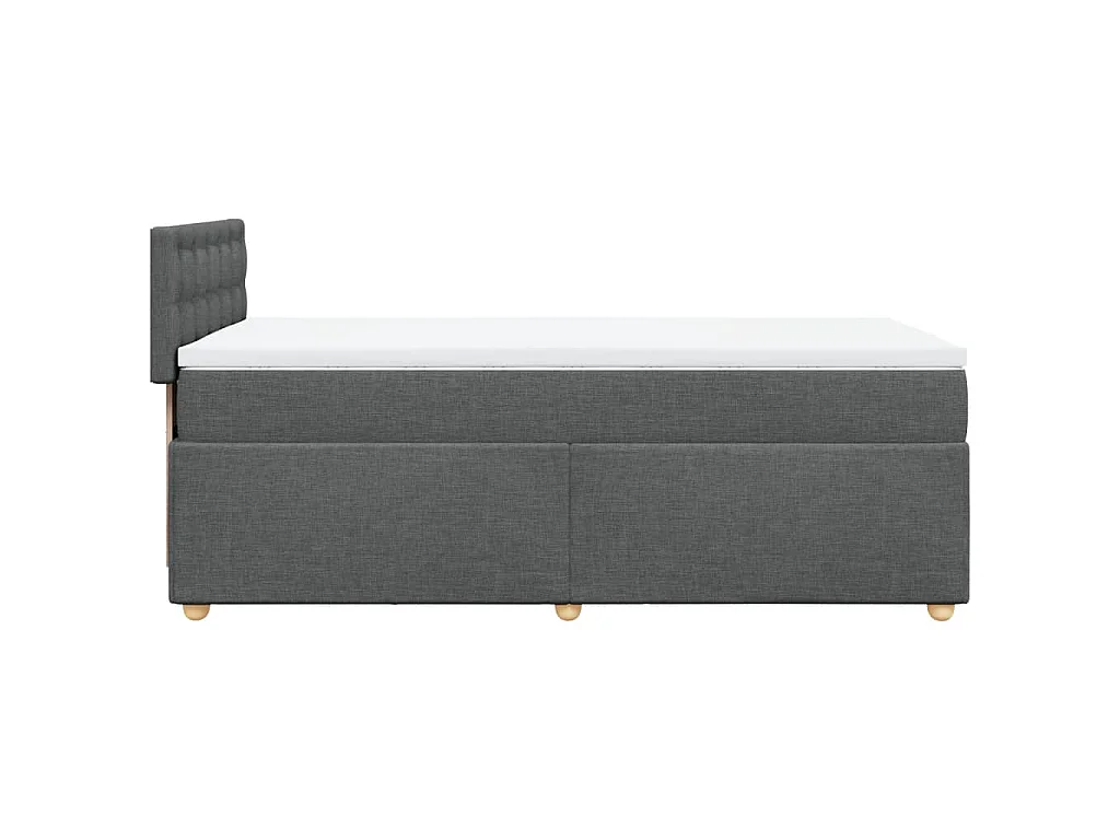 Cama box spring con colchón tela gris oscuro 80x200 cm