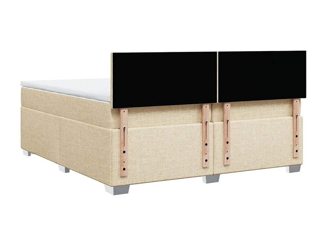 Boxspringbett mit Matratze Creme 200x200 cm Stoff