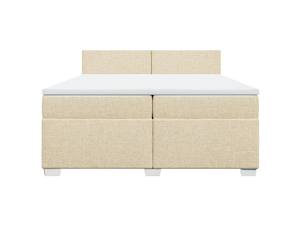 Boxspring met matras stof crèmekleurig 200x200 cm