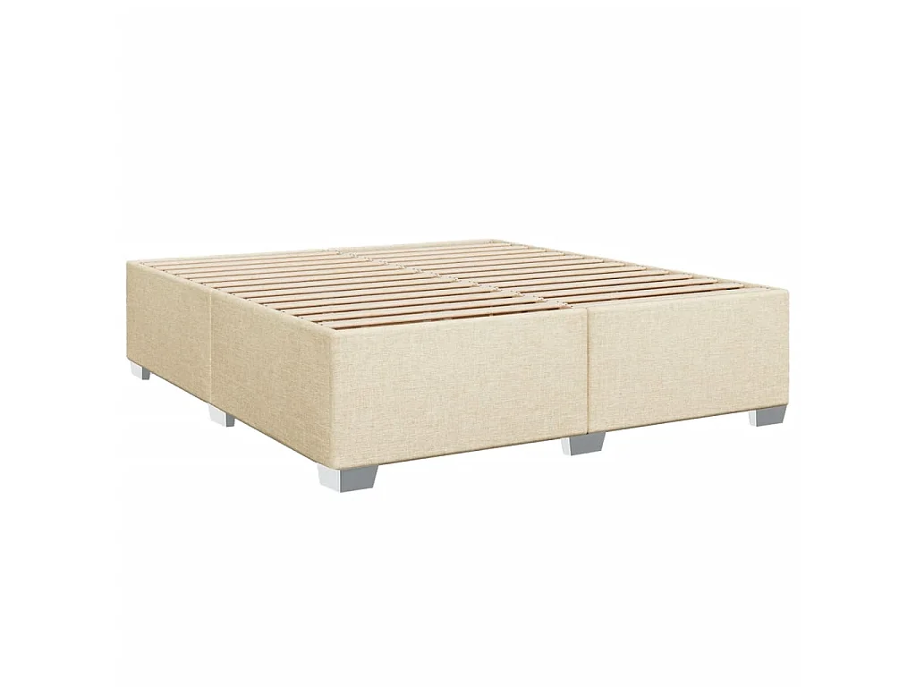 Boxspring met matras stof crèmekleurig 200x200 cm