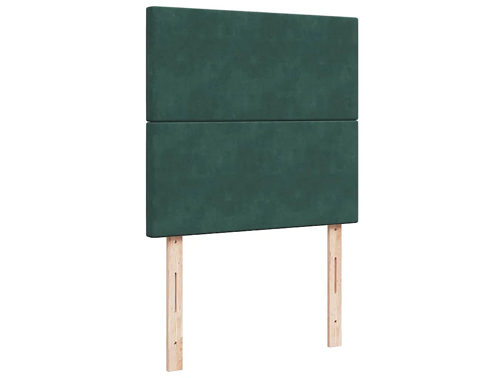 Cama box spring con colchón terciopelo verde oscuro 80x200 cm