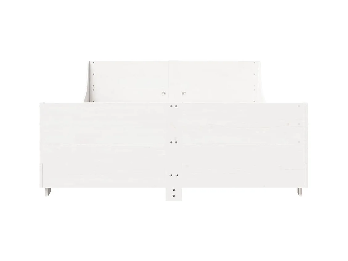 Bedframe zonder matras massief grenenhout wit 150x200 cm