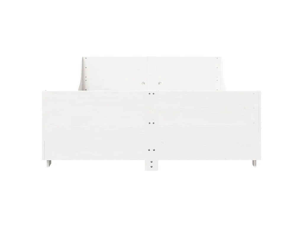 Bedframe zonder matras massief grenenhout wit 150x200 cm
