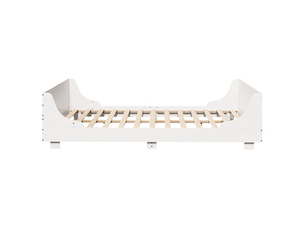 Bedframe zonder matras massief grenenhout wit 150x200 cm