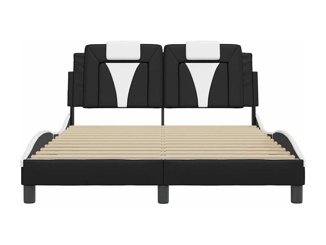 Cadre de lit Viana avec LED sans matelas noir et blanc 140x190 cm