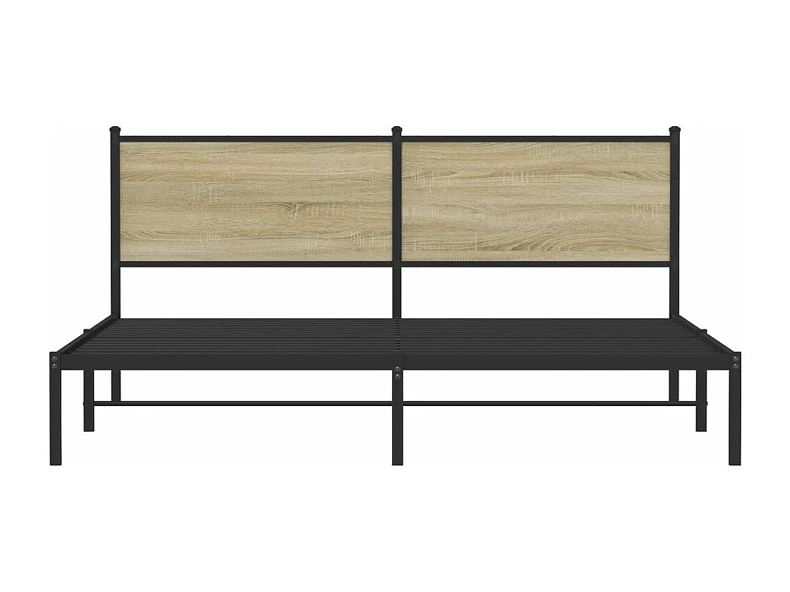 Cadre de lit en métal sans matelas chêne sonoma 160x200 cm