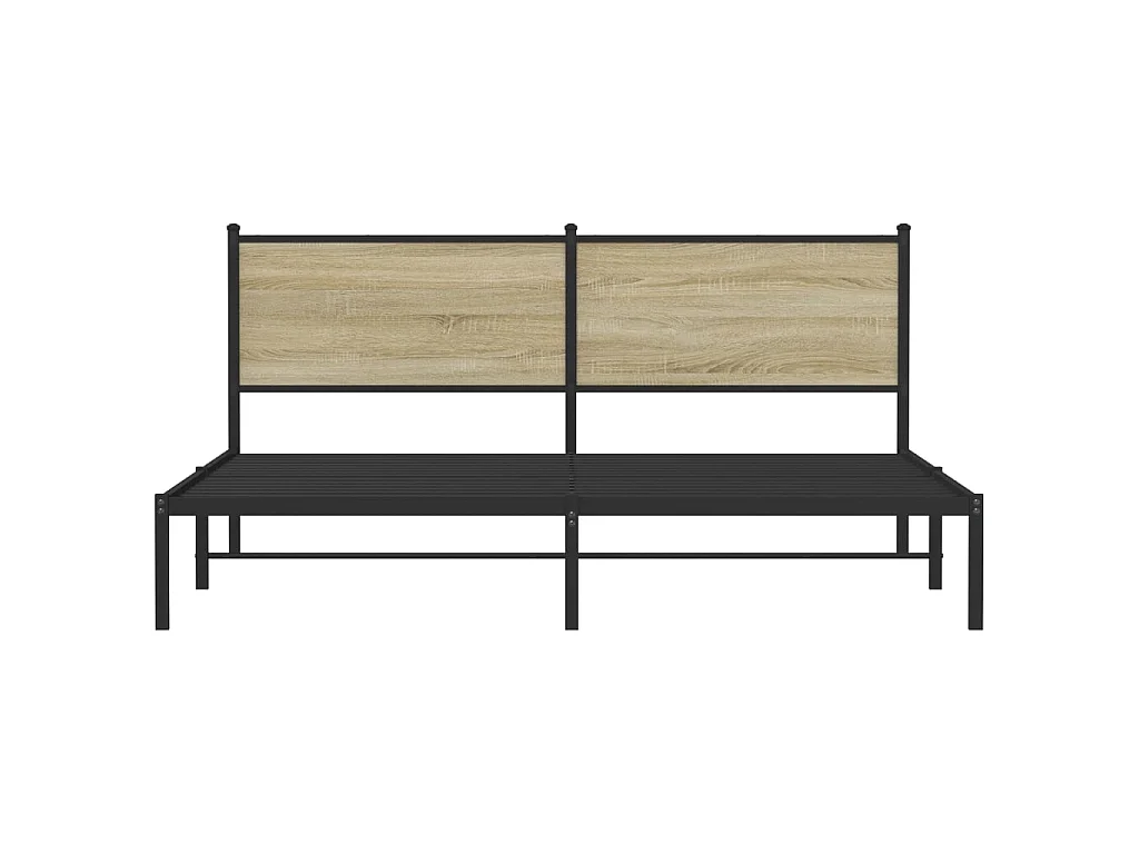 Cadre de lit en métal sans matelas chêne sonoma 160x200 cm