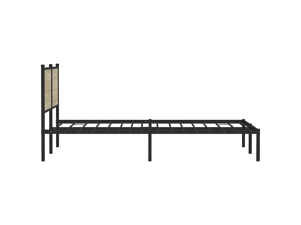 Cadre de lit en métal sans matelas chêne sonoma 160x200 cm