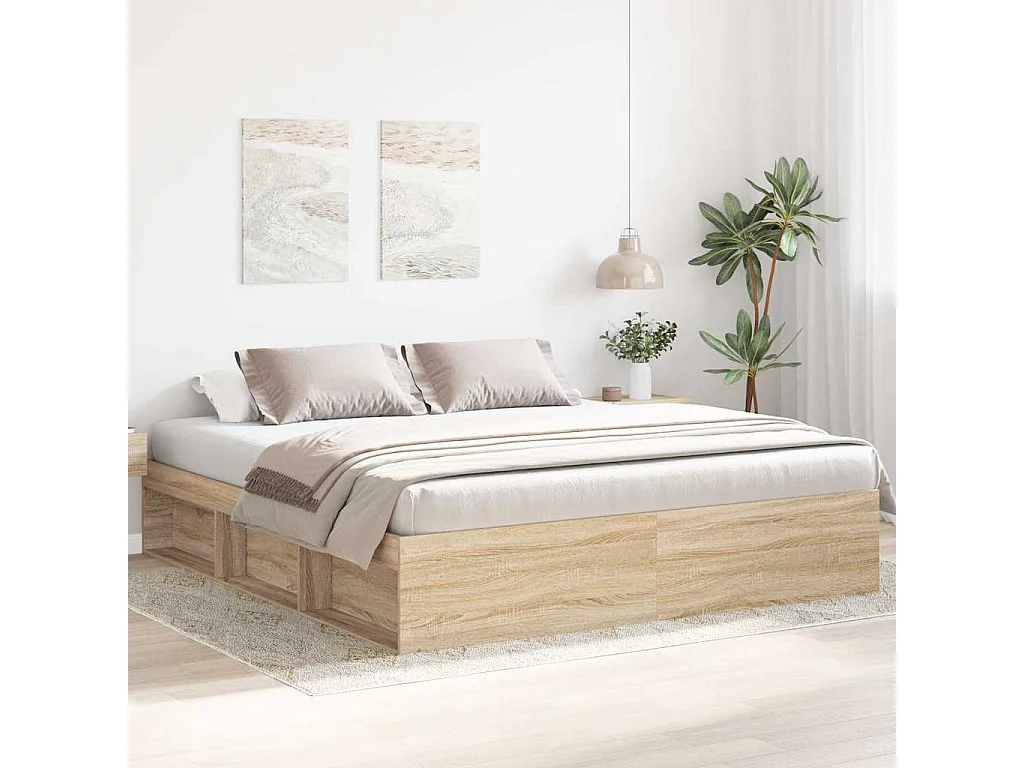 Estructura de cama roble Sonoma 180x200 cm