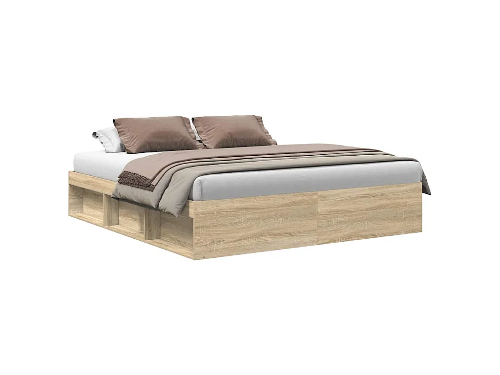 Cadre de lit sans matelas chêne sonoma 180x200 cm