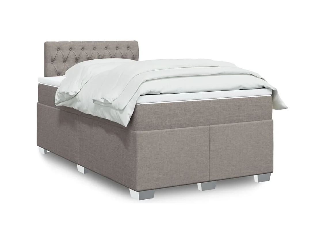 Boxspring met matras stof taupe 120x200 cm